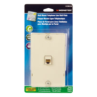 Monster Cable Just Hook It Up Ivory 1 gang Plastic Telephone Wall Plate 1 pk (Pack of 6)