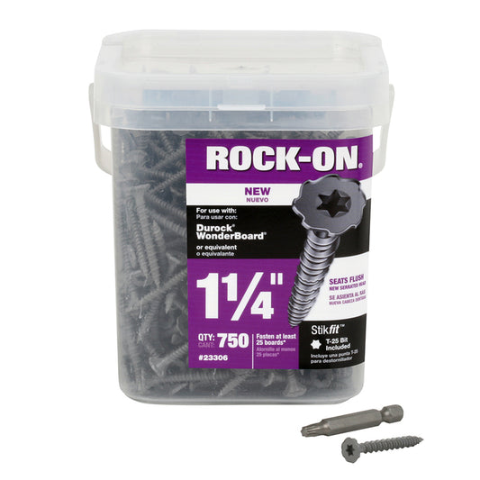 Rock-On No. 9 X 1-1/4 in. L Star Round Head Cement Board Screws 750 pk