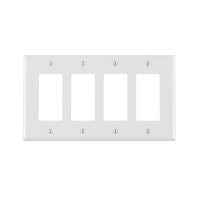 Leviton White 4 gang Thermoplastic Nylon Decorator Wall Plate 1 pk