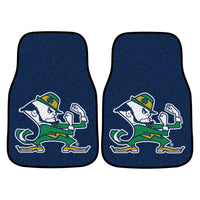 Notre Dame Leprechaun Carpet Car Mat Set - 2 Pieces