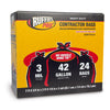 Ruffies 42 gal Contractor Bags Wing Ties 24 pk 3 mil (Pack of 4)