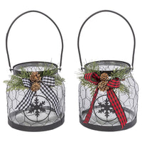 Gerson Gray Lantern Indoor Christmas Decor (Pack of 2)