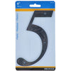 Hillman 6 in. Black Plastic Nail-On Number 5 1 pc (Pack of 3)