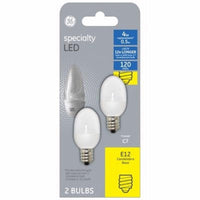 GE C7 E12 (Candelabra) LED Bulb Soft White 4 Watt Equivalence 2 pk