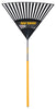 True Temper 65 in. 15 Tine Poly Leaf Rake Wood Handle