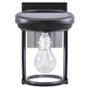 Gama Sonic Solar Coach Lantern Semi-Gloss Black Dusk to Dawn LED Wall Lantern