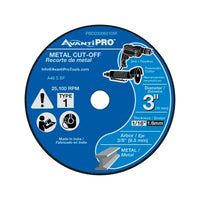 Avanti Pro 3 in. D X 3/8 in. Aluminum Oxide Metal Cut-Off Disc