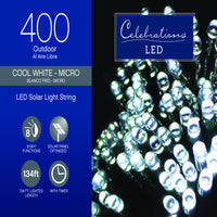 Celebrations LED Micro/5mm Cool White 400 ct String Christmas Lights 134 ft. (Pack of 4)