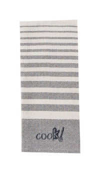 Kay Dee Cooks Kitchen Graphite Cotton Embroidered Tea Towel (Pack of 6)