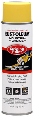 Rust-Oleum Industrial Choice Yellow Inverted Striping Paint 18 oz. (Pack of 6)