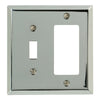 Amerelle Century Polished Chrome 2 gang Stamped Steel Decorator/Toggle Wall Plate 1 pk