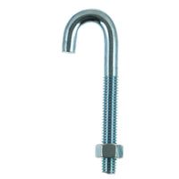 Hampton Small Zinc-Plated Silver Zinc 1 in. L J-Bolt 375 lb. 1 pk (Pack of 10)