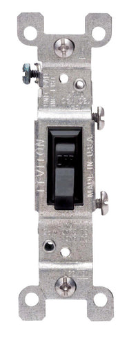 Leviton 15 amps Toggle Switch Black 1 pk