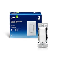 Leviton Decora White 600 W Rocker Dimmer Switch 3 pk