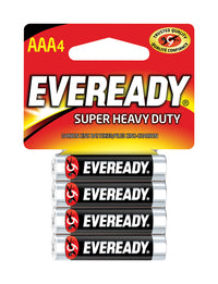 Eveready Super Heavy Duty AAA Zinc Carbon Batteries 4 pk Carded (Pack of 24)