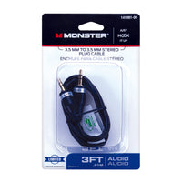 Monster Just Hook It Up 3 ft. L Stereo Plug Cable 3.5 mm