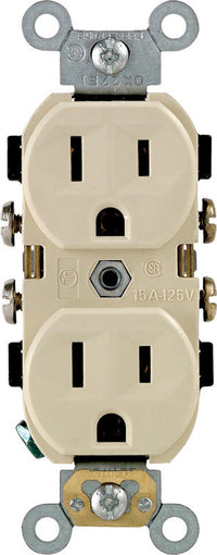 Leviton S01-0br15-Ois Ivory Commercial Grade Straight Blade Duplex Receptacle