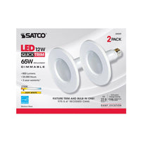 Satco 5-6 in. W LED Dimmable Recessed Downlight 12 watt (Pack of 12)