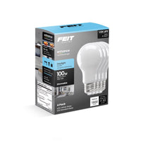 Feit A19 E26 (Medium) LED Bulb Daylight 100 Watt Equivalence 4 pk