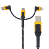 DeWalt Black/Yellow Reinforced 3-in-1 Lightning, USB-C and Micro-USB For Any USB-Powered Device 6 ft. L