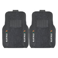 University of Miami 2 Piece Deluxe Car Mat Set