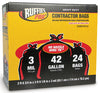 Ruffies 42 gal Contractor Bags Wing Ties 24 pk 3 mil (Pack of 4)