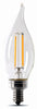 Feit CA10 (Flame Tip) E12 (Candelabra) LED Bulb Soft White 60 Watt Equivalence 2 pk