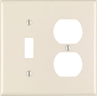 Leviton Almond 2 gang Plastic Duplex/Toggle Wall Plate 1 pk