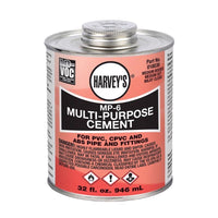 Harvey's MP-6 Clear Solvent Cement For ABS/CPVC/PVC 8 oz