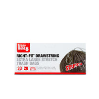 Iron-Hold Right-Fit 33 gal Trash Bags Drawstring 20 pk (Pack of 8)