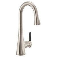 Spot resist stainless one-handle high arc pulldown bar faucet