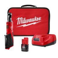 Milwaukee M12 1.5 amps 3/8 in. Cordless Brushed High Speed Ratchet Kit (Battery & Charger)