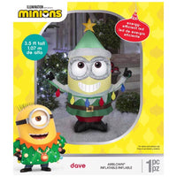 Gemmy Airblown LED Minions Dave the Elf 3.5 ft. Inflatable