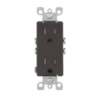 Leviton Decora 15 amps 125 V Duplex Brown Outlet 5-15R 1 pk