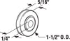 Prime-Line 1-1/2 in. D X 0.31 in. L Steel Roller Assembly 2 pk