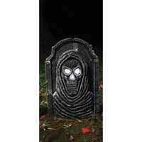 Fun World 22 in. LED Bone Tombstones Reaper Halloween Decor