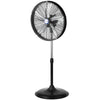 KOOL-FLO Black Powder-Coated Steel Electric 3-Speed Pedestal Fan 21.85 L x 55.1 H x 19.7 W in.