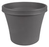 Bloem TerraPot Charcoal Resin Round Indoor/Outdoor Residential Terra Planter 16.9 H x 20.4 Dia. in.