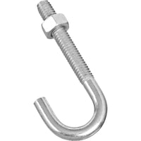 2195BC 5/16â€ x 3â€ J Bolt - Zinc Plated