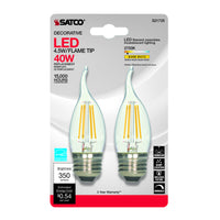 Satco CA10 E26 (Medium) LED Bulb Warm White 40 Watt Equivalence 2 pk