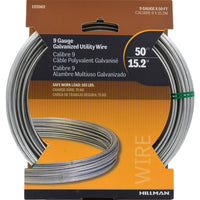 Hillman 50 ft. L 165 lb. cap. Galvanized Stranded Steel Wire 9 ga.