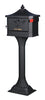 Solar Group Pedestal Black Mailbox Cast Aluminum 50-1/4 H x 18 in.W x 12-1/2 in. D