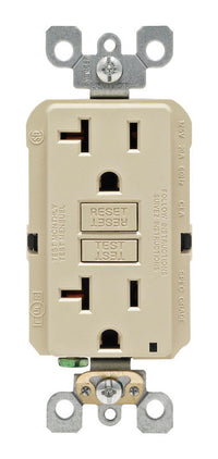 Leviton SmartlockPro 20 amps 125 V Duplex Ivory GFCI Outlet 5-20R 1 pk