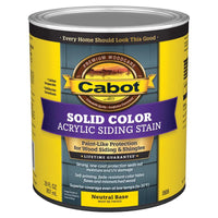 Cabot Solid Tintable 0806 Neutral Base Water-Based Acrylic Siding Stain 1 qt. (Pack of 4)