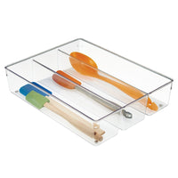 iDesign Linus 3 in. H X 10.5 in. W X 13.8 in. D Plastic Utensil Tray