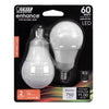 Feit Enhance A15 E12 (Candelabra) LED Bulb Soft White 60 Watt Equivalence 2 pk