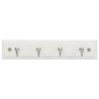 Hickory Hardware 8 in. L Satin Nickel White Wood Hook Rack 1 pk