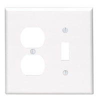 Leviton White 2 gang Thermoset Plastic Duplex/Toggle Wall Plate 1 pk