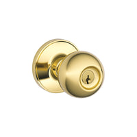 Schlage Corona Bright Brass Entry Knob 1-3/4 in.