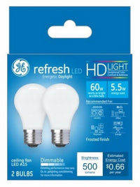 GE Refresh A15 E26 (Medium) LED Bulb Daylight 60 Watt Equivalence 2 pk